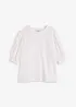 T-shirt en broderie anglaise avec volants, bonprix