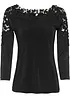 Shirt mit Häkeleinsatz und 3/4 Arm, bonprix