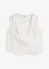 Blouse sans manches 100 % lin à encolure croisée, bonprix