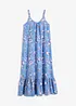 Robe imprimée à fines bretelles en lin mélangé, bonprix