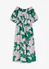 Robe col Bardot imprimée 100% coton, bonprix