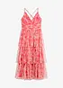 Robe midi en tulle fin à volants, bonprix