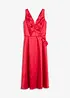 Midikleid aus glänzendem Satin mit Blumen-Applikation, bonprix
