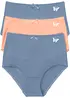 Lot de 3 slips coton taille haute, bonprix