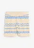 Short en maille aérienne coton et lin, bonprix