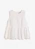Blouse sans manches avec broderies anglaises, fendue sur les côtés, bonprix