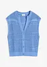 Gilet manches courtes en maille ajourée, bonprix