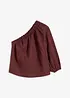 One-Shoulder Bluse mit Leinenanteil, bonprix
