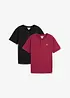 Lot de 2 T-shirts col tunisien 100% coton, bonprix
