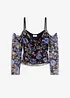 Haut col Bardot en mesh, bonprix