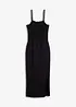 Midikleid aus festem Jersey mit Smockeinsatz und Schlitz, bonprix