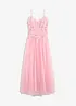 Robe longue en tulle délicat avec dentelle, bonprix