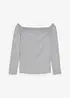 T-shirt col Bardot en jersey léger, bonprix