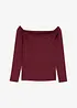 T-shirt col Bardot en jersey léger, bonprix