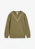 Sweat-shirt en coton mélangé avec broderie, bonprix