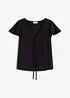Blouse légèrement brillante à mancherons volantés, bonprix