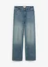 Jean droit et loose, taille haute, peu extensible, bonprix