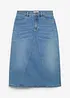 Jupe en jean extensible, taille haute, bonprix