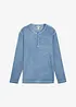 Henleyshirt, Langarm in gewaschener Optik aus reiner Bio-Baumwolle, bonprix