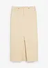 Jupe en twill avec franges, bonprix
