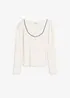Pull en fine maille avec détail bijou, bonprix