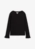 T-shirt manches longues en coton extensible, bonprix