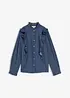 Jeansbluse mit Volants, aus reiner Baumwolle, bonprix