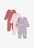 Lot de 3 combinaisons bébé 100% coton, bonprix