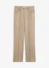 Lederimitat-Wide Leg Hose mit Biese, bonprix