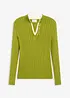 Gerippter Feinstrickpullover mit Viskose in 2 in 1 Optik, bonprix