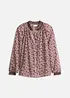 Gemusterte Chiffon-Bluse mit Stickerei, bonprix