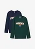 Lot de 2 T-shirts manches longues 100% coton, bonprix