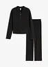 Loungewear Hausanzug aus weicher Rippe, oversized, bonprix