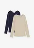 Lot de 2 T-shirts côtelés de grossesse 100% coton, bonprix