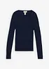 Pull côtelé en laine mérinos, bonprix