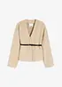 Oversized Blazer mit Gürtel in Wolloptik, ungefüttert, bonprix