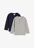 Henleyshirt, Langarm mit Bio-Baumwolle (2er Pack), bonprix