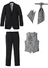 Costume 5 pièces avec gilet et cravate, Regular, bonprix