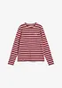 Gestreiftes Langarmshirt mit Stickerei, bonprix