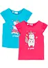 Lot de 2 T-shirts 100% coton, bonprix