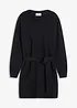 Kurzes Strickkleid mit softem Wollanteil und Gürtel, bonprix