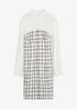 Robe courte en maille bouclette avec manches en mousseline, bonprix
