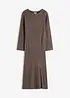 Robe pull longue avec fente, bonprix
