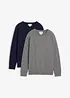 Lot de 2 pulls en fine maille 100% coton, bonprix