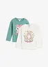 Lot de 2 T-shirts manches longues fille, bonprix