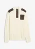 Grobstrick Troyer Pullover mit Web-Besatz, bonprix