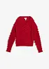 Grobstrick-Pullover mit Fransen, bonprix