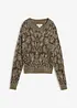 Grobstrick-Pullover aus flauschigem Federgarn, bonprix