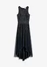 Robe plus longue au dos avec sequins brodés, bonprix