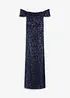 Robe à sequins et encolure Bardot, bonprix